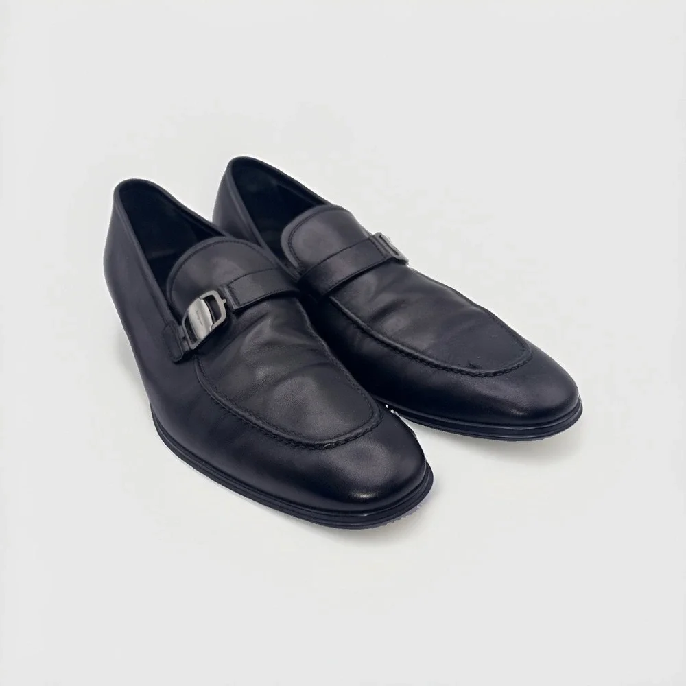 Salvatore Ferragamo Rain Lux Black Loafers Men's Size 9 Slip On Loafers Designer